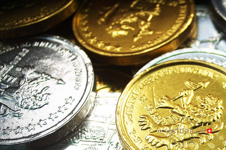 photo de pi&egrave;ces de collections en or et argent